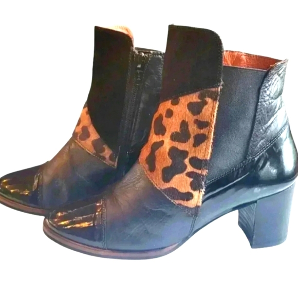 Hispanitas Patent Leather Suede Faux skin Ankle Boots size 37 - Picture 2 of 12